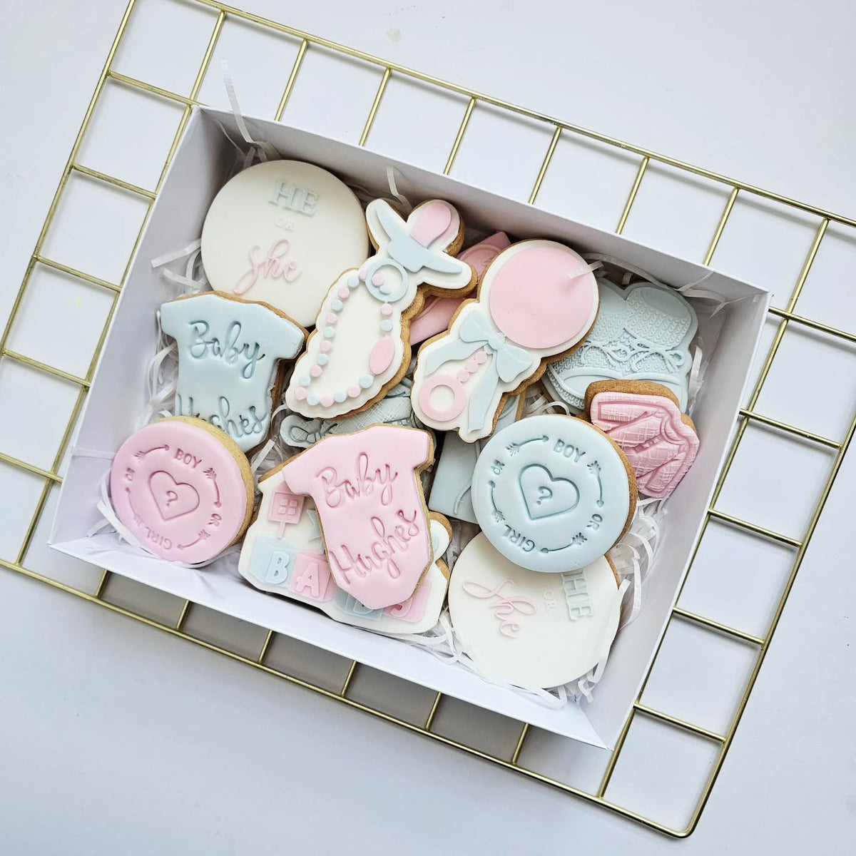 Gender reveal biscuits