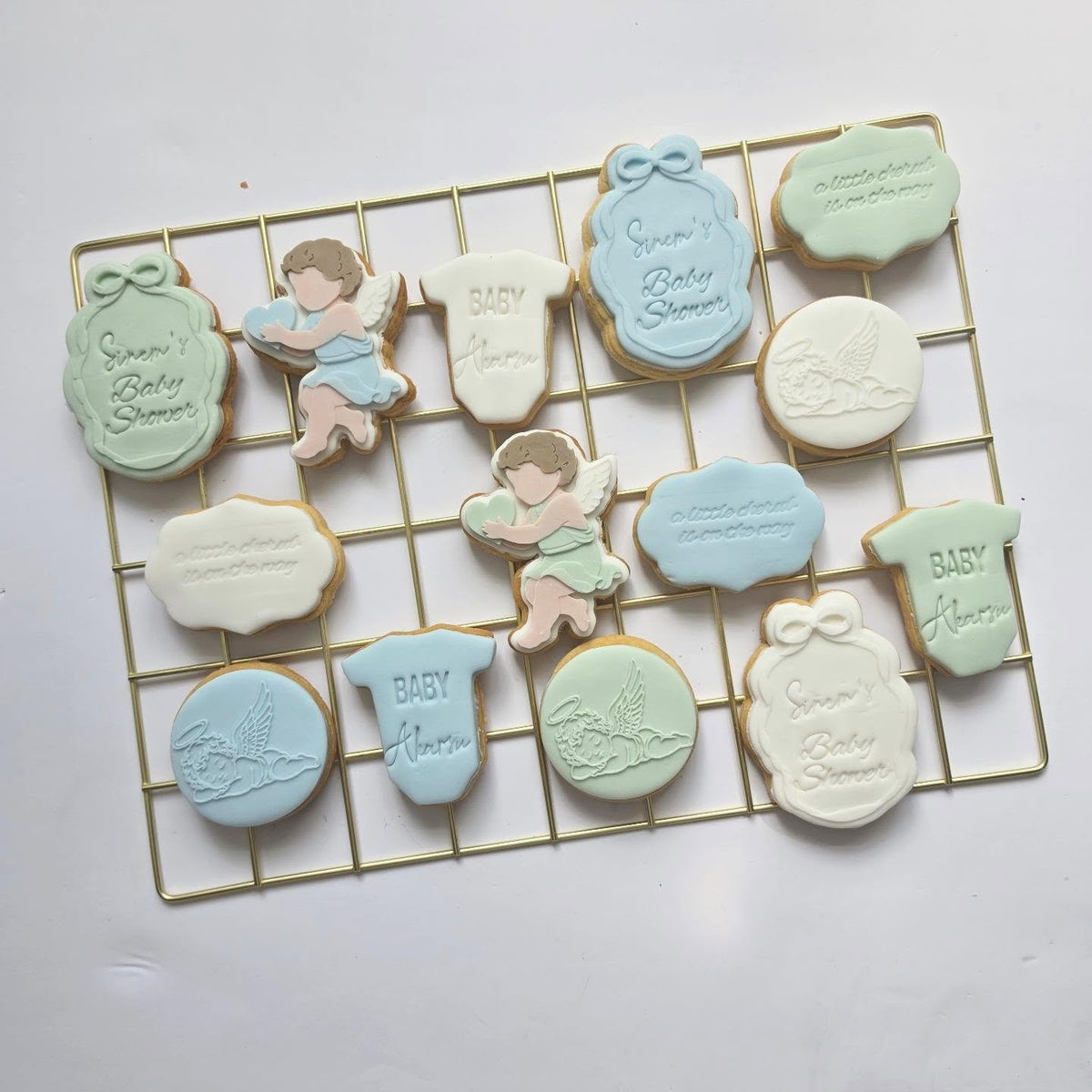 Little cherub baby shower biscuits