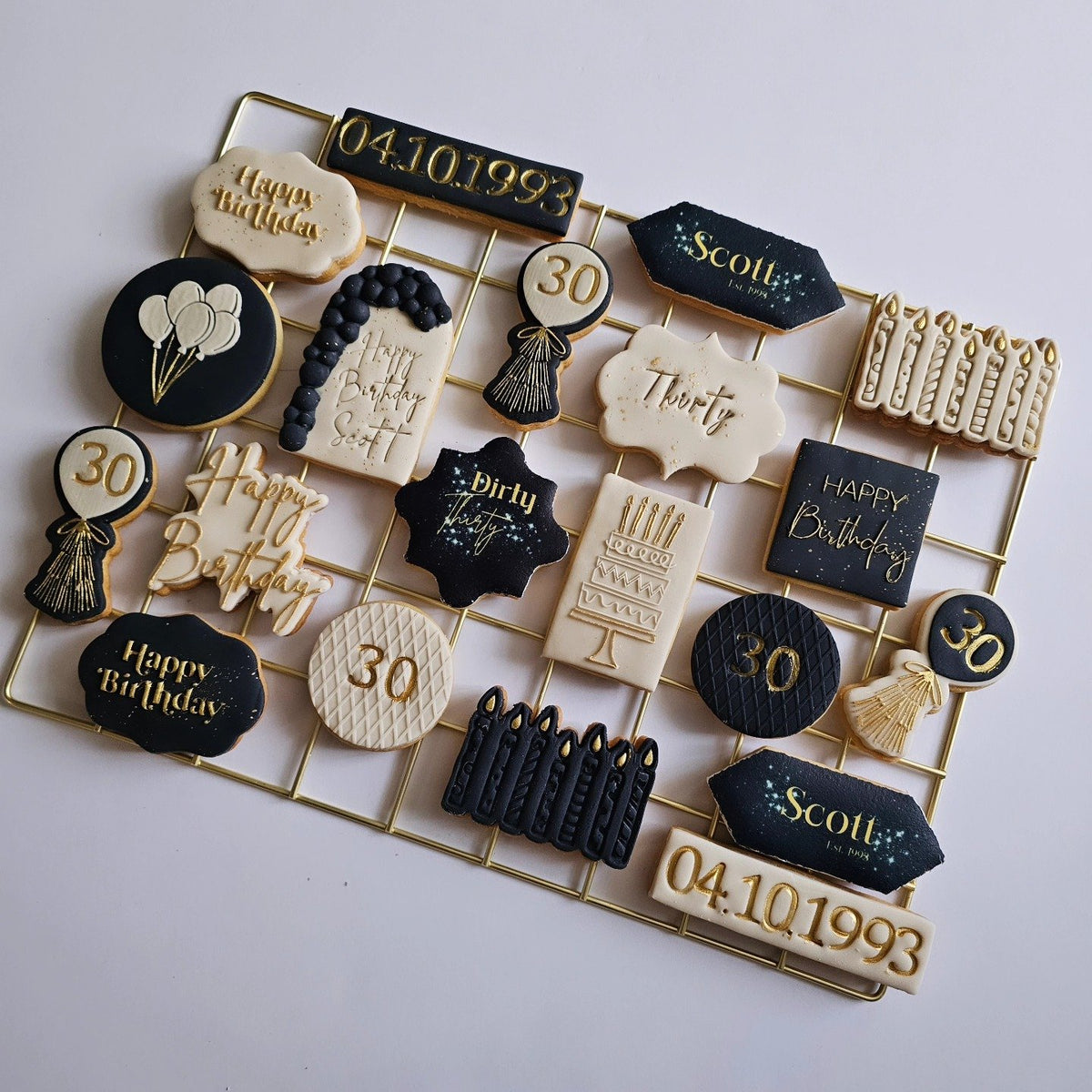 Black and latte 30th birthday box