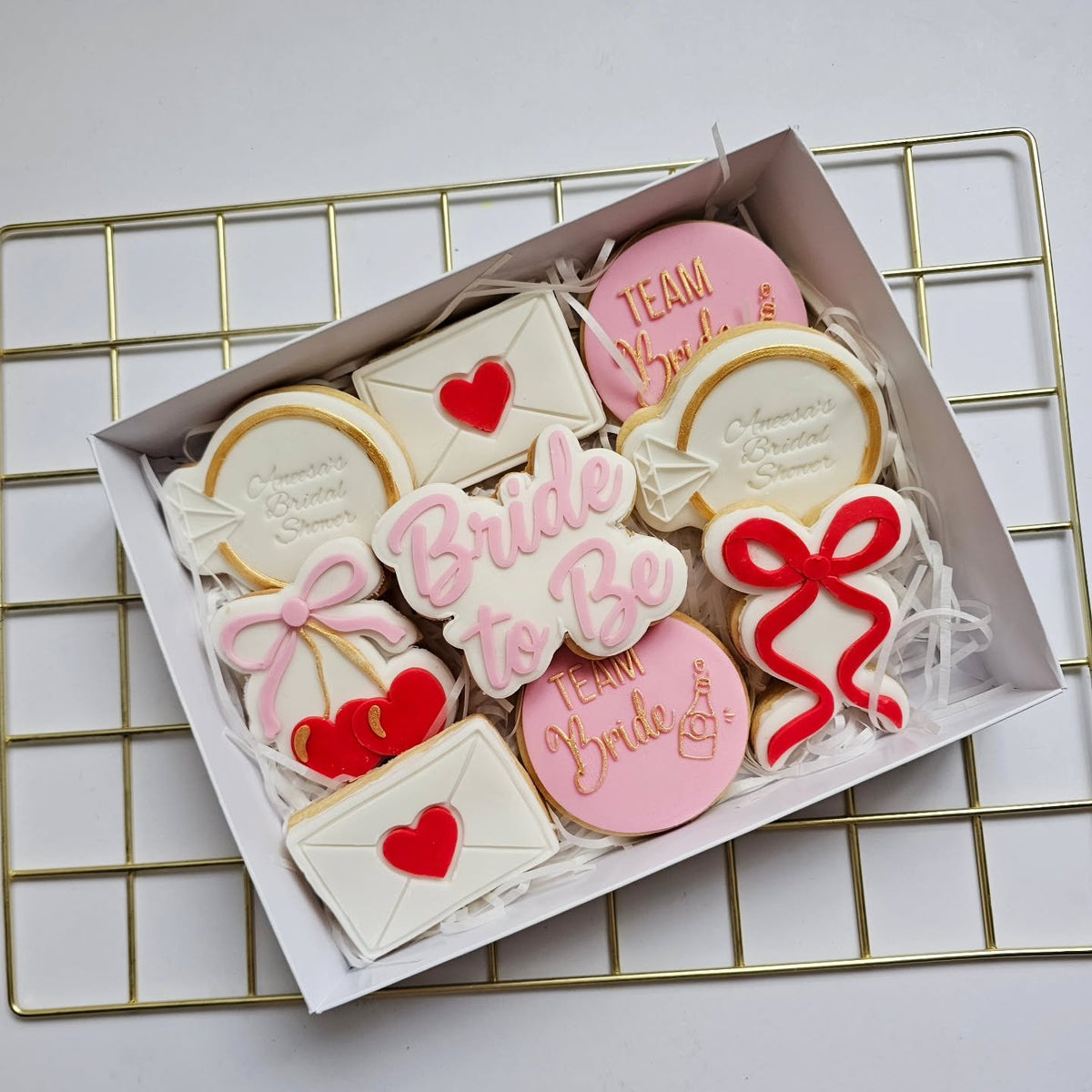 Bridal shower heart biscuits