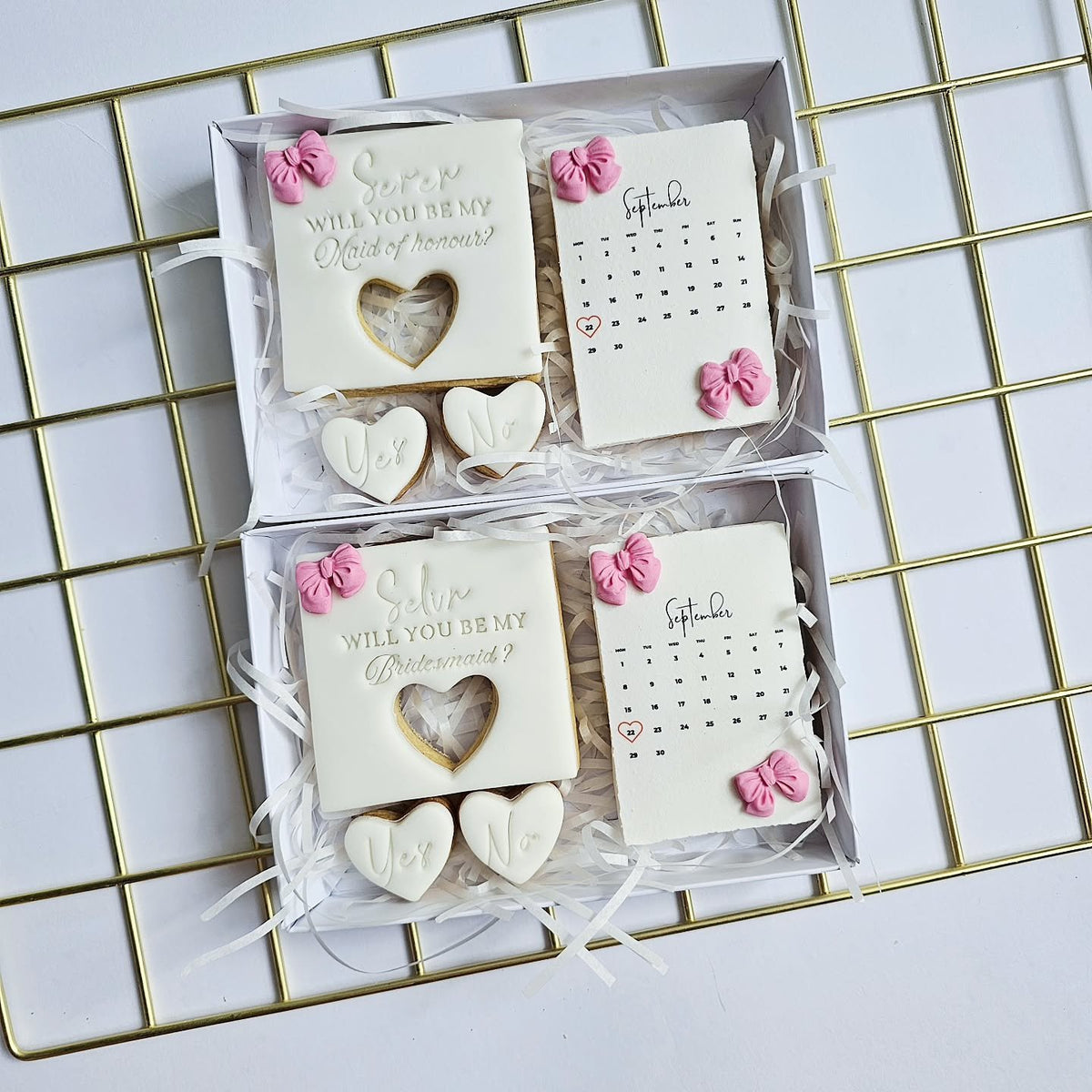 Bridesmaid proposal biscuits