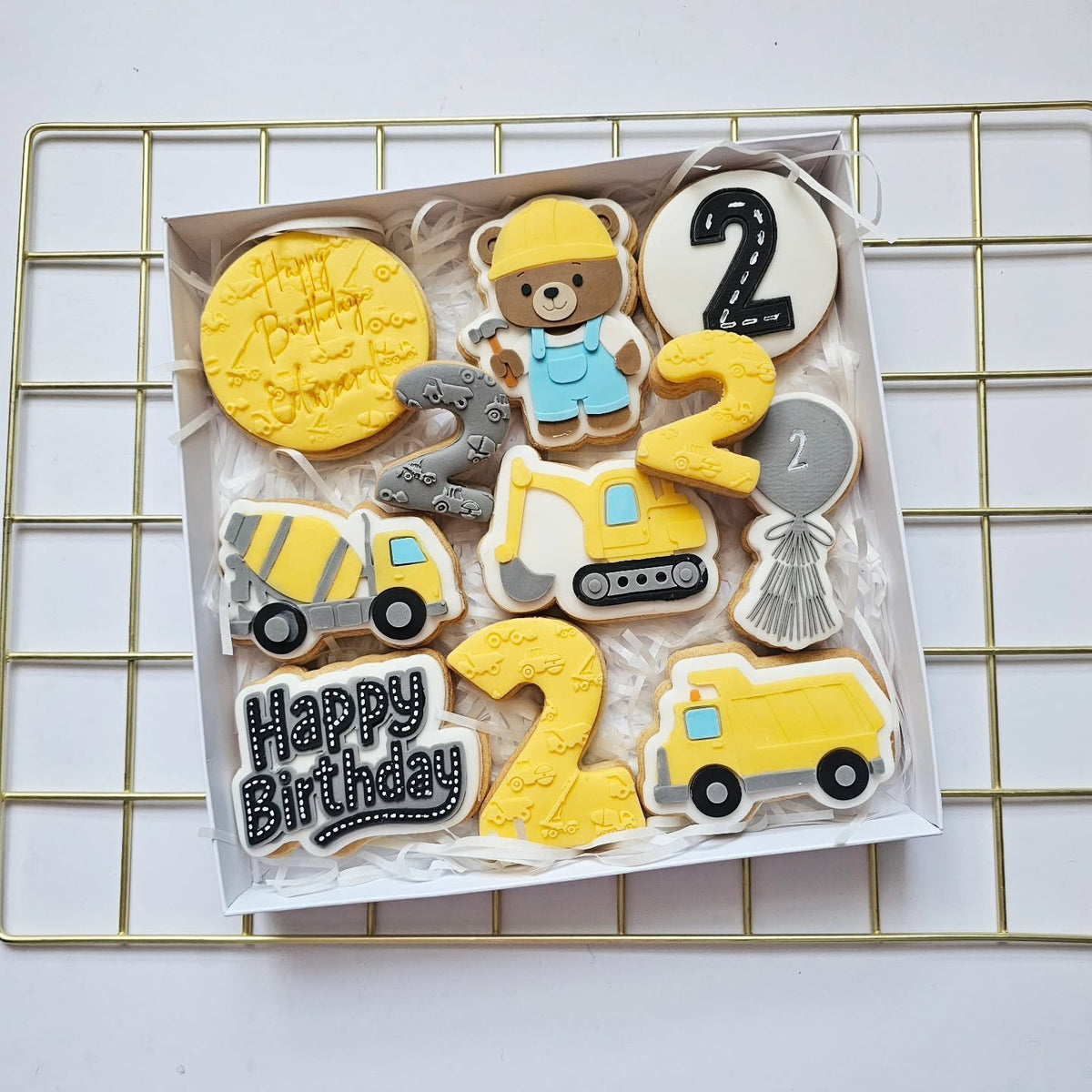 Construction birthday gift box