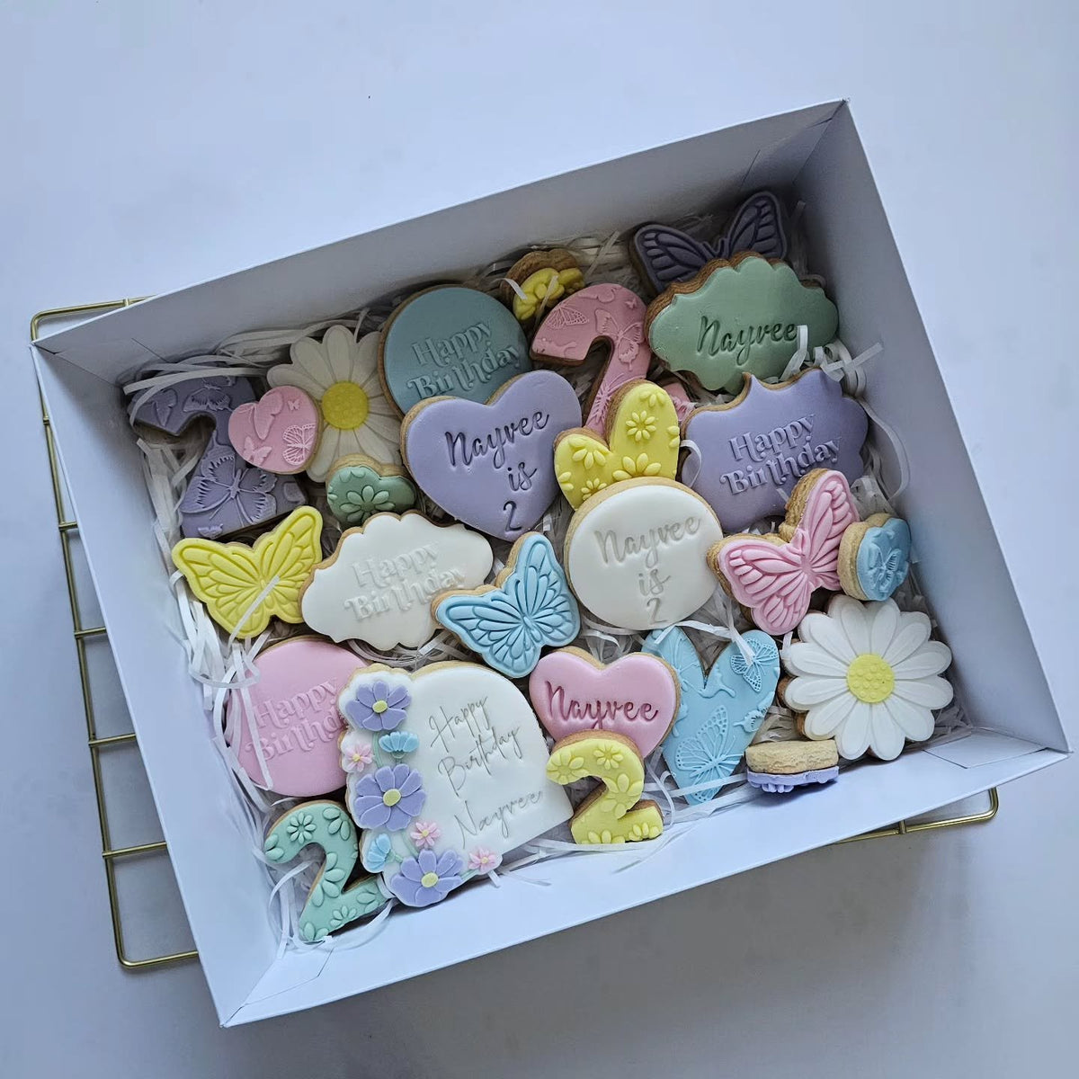 Pastel butterfly birthday box