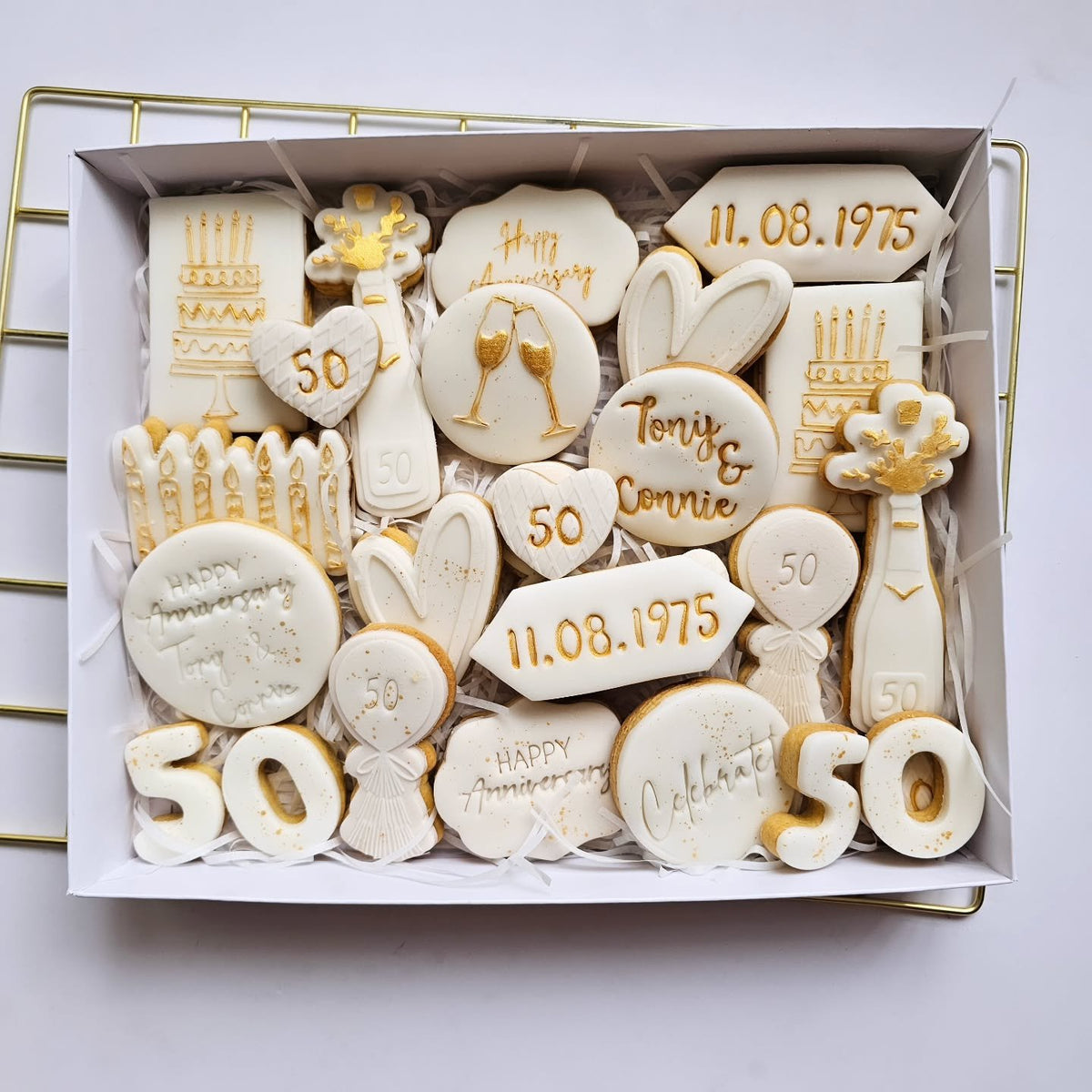 Wedding anniversary biscuits