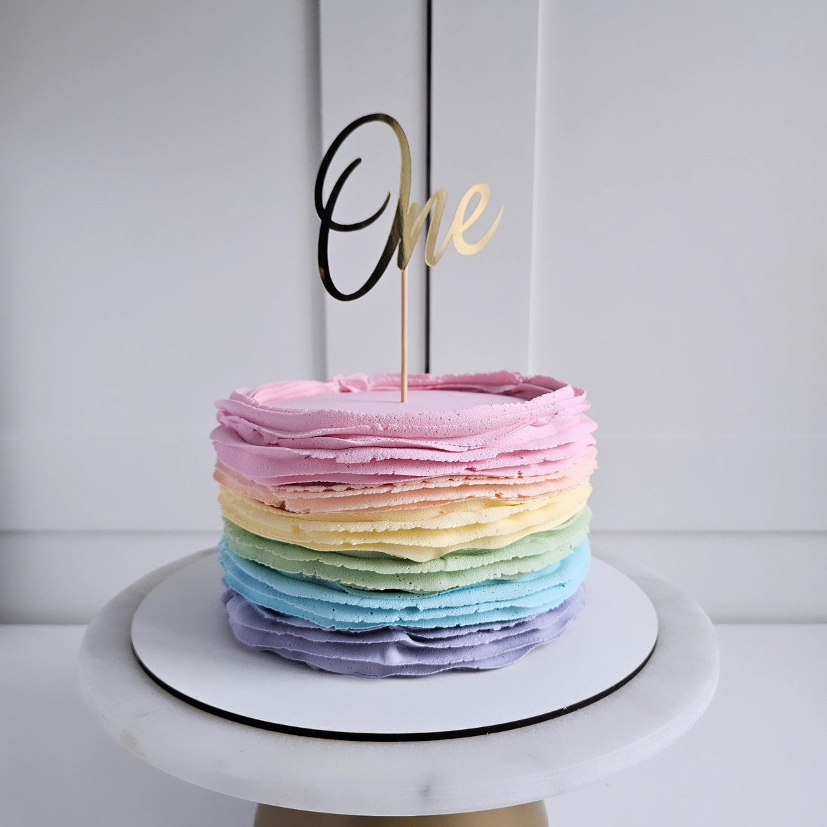 Rainbow waves bento cake