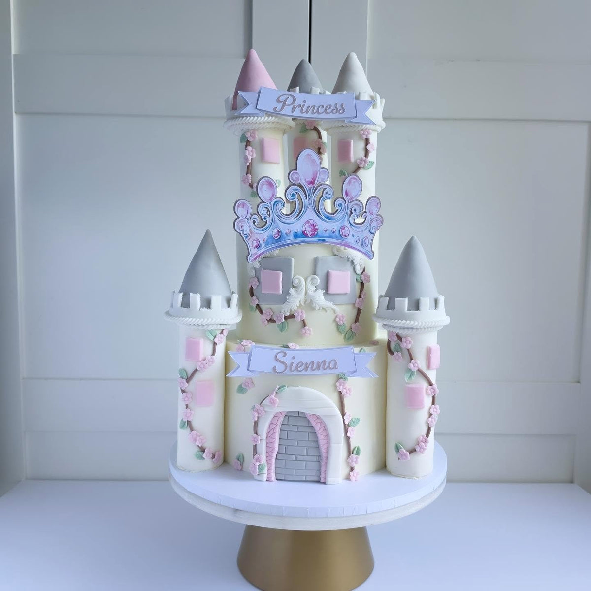 Two-tier castle cake