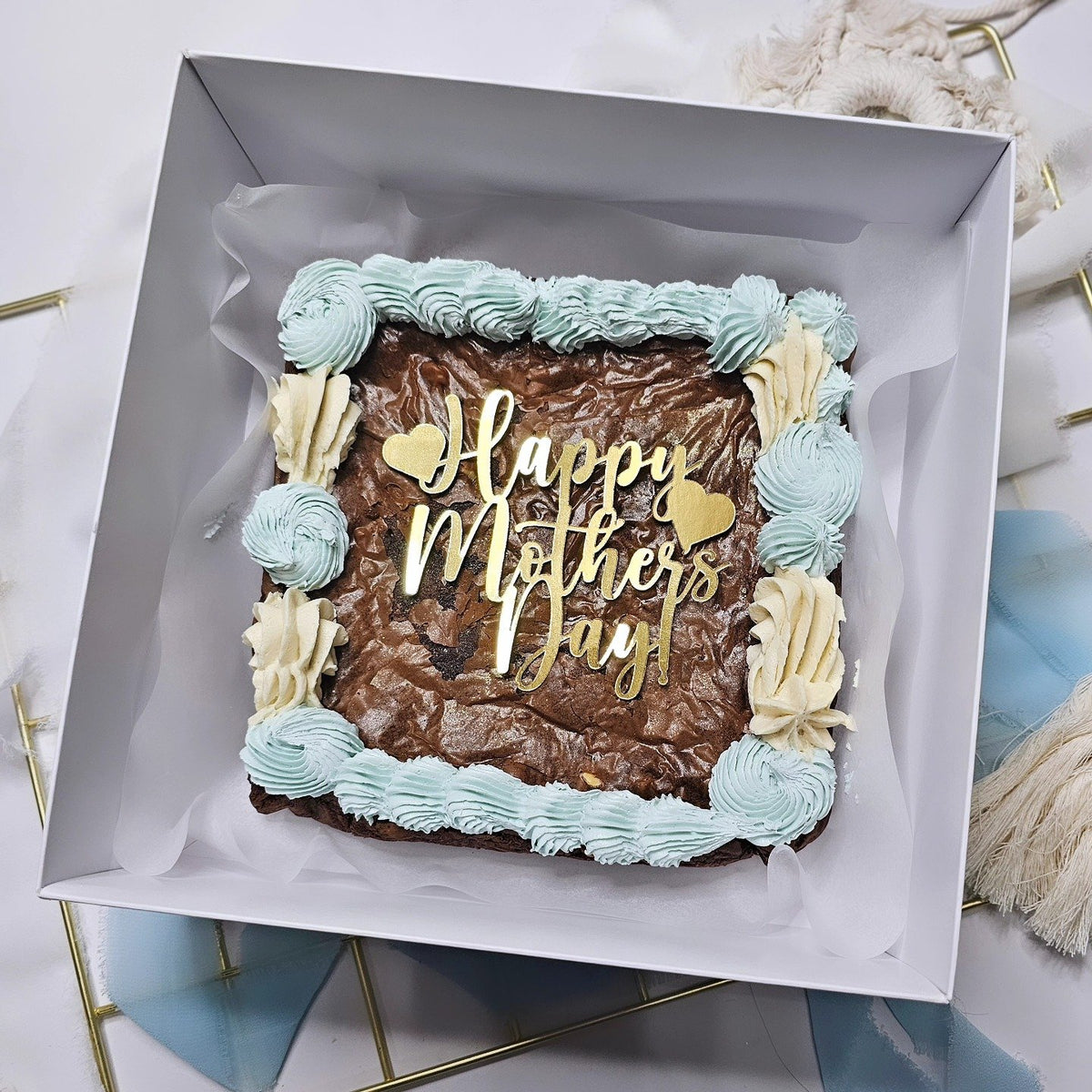 Mother's Day brownie slab