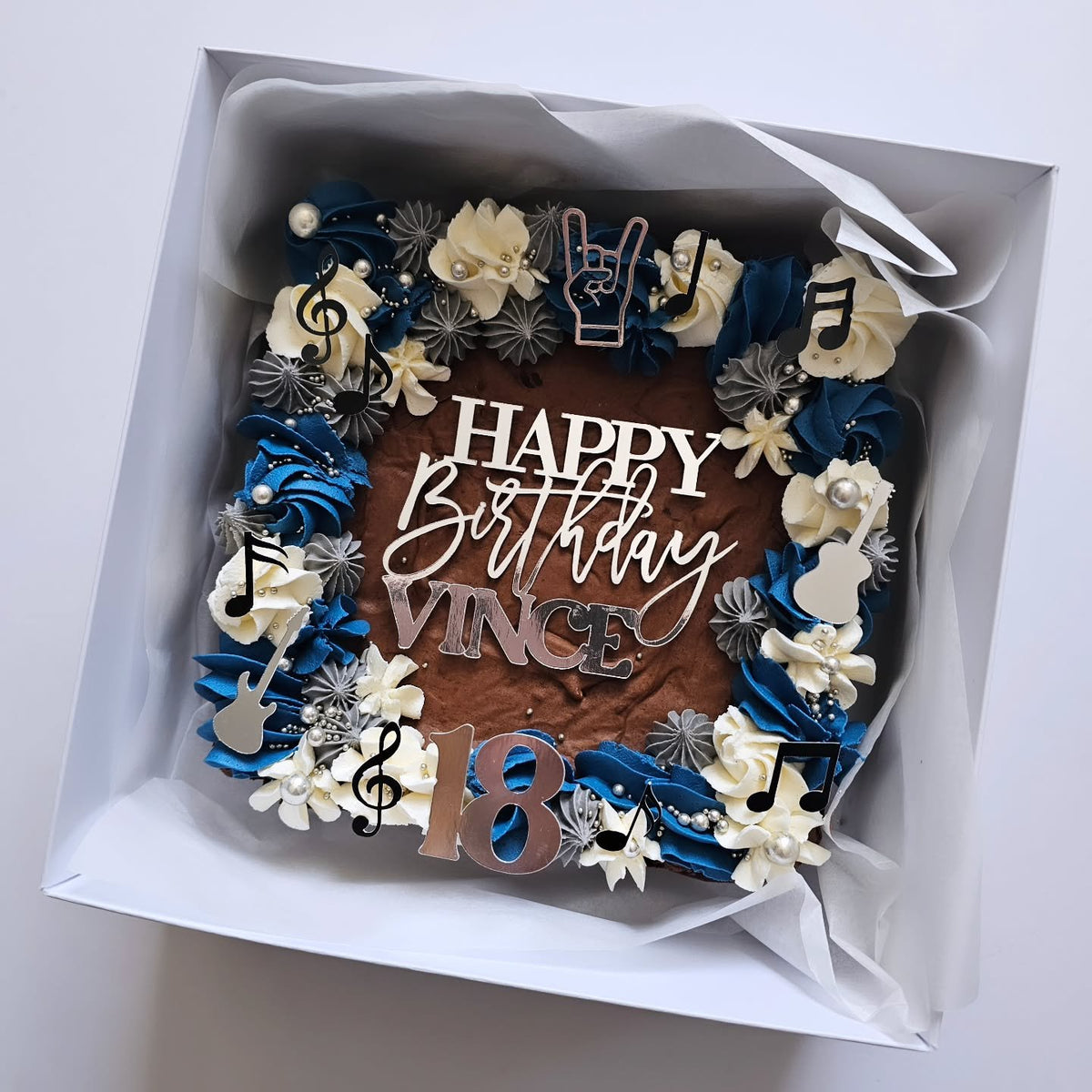 18th birthday brownie for a music lover