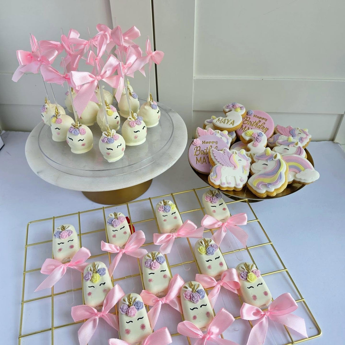 Unicorn cake pops and cakesicles